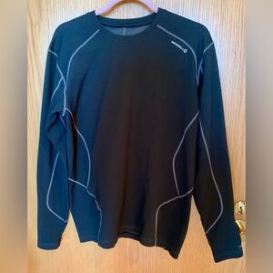 EUC Men’s Merrill Long Sleeve Opti-Wick Performance Base Tee-Gray White Detail-M